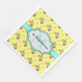 Grappige stethoscopen voor artsen op gele naam servet (Hoek)