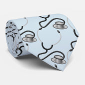 Grappige Stethoscopen voor Lichtgrijze Artsen, Stropdas (Opgerold)