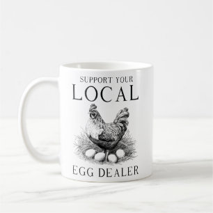 Grappige steun uw lokale eierhandelaar hen koffiemok