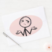 Grappige Stick Figure Doodle Ovale Sticker (Envelop)