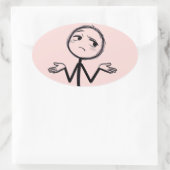 Grappige Stick Figure Doodle Ovale Sticker (Tas)