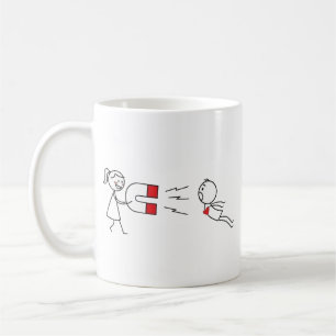 Grappige Stick Figure Liefde Magnet Koffiemok