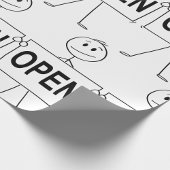 Grappige Stick Figure met Open Bord  Cadeaupapier