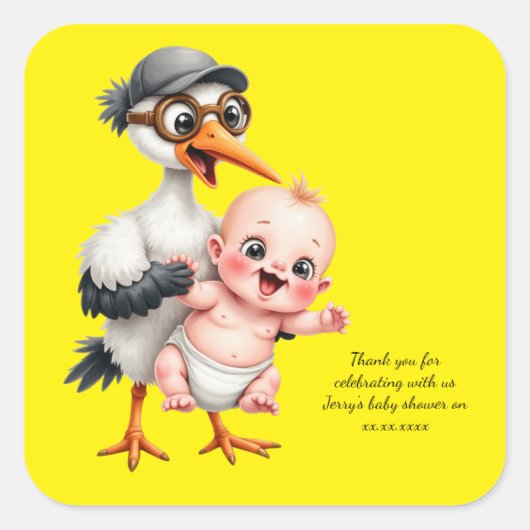 Grappige sticker baby shower verstelbaar (Voorkant)