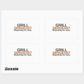 Grappige sticker 'Grill Sergeant Reporting For Dut (Vel)