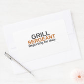 Grappige sticker 'Grill Sergeant Reporting For Dut (Envelop)
