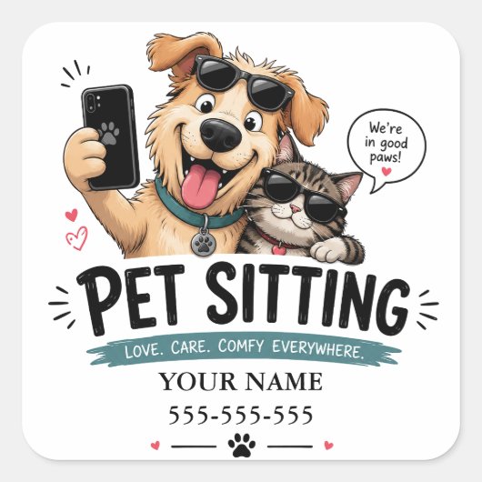 Grappige sticker met eigen naam en telefoonnummer  (Voorkant)