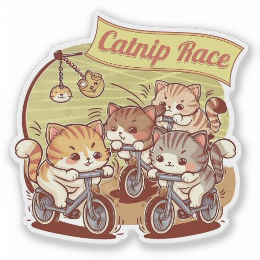 Grappige Sticker met Schattigee kleine Kittens op  (Voorkant)