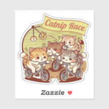 Grappige Sticker met Schattigee kleine Kittens op 