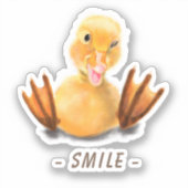 Grappige Sticker met speelse eend Sticker - Smlie (Voorkant)
