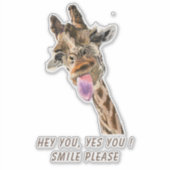 Grappige Sticker met speelse Giraffe - aangepaste  (Voorkant)