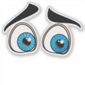 Grappige Sticker met verbaasde ogen (Voorkant)