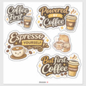 Grappige sticker voor koffieliefhebbers (Vel)