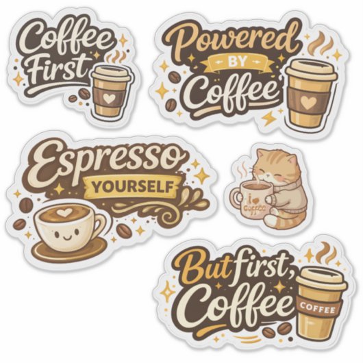 Grappige sticker voor koffieliefhebbers (Voorkant)