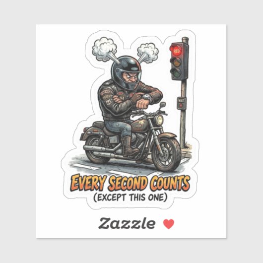 Grappige Sticker voor Motorrijders - Elke Seconde  (Vel)