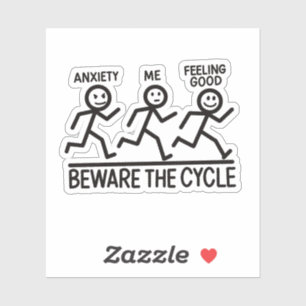 Grappige Stickman Angst Mentale Gezondheid Herinne Sticker