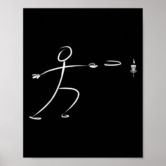 Grappige Stickman Discgolfspeler die Disc Golf Goo Poster (Voorkant)