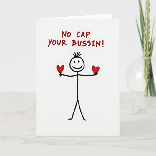 Grappige Stickman Geen Cap Beste Kaart (Voorkant)