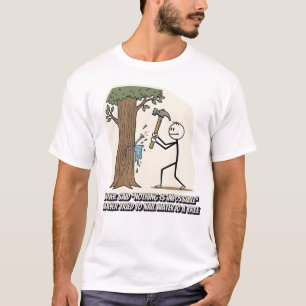 Grappige stickman slogan t-shirt