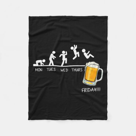 Grappige Stickman Springende Bier Dagen Van De Wee Fleece Deken (Voorkant)