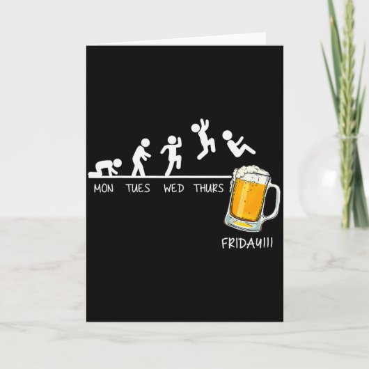 Grappige Stickman Springende Bier Dagen Van De Wee Kaart (Voorkant)