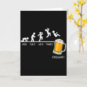Grappige Stickman Springende Bier Dagen Van De Wee Kaart (Gele Bloem)