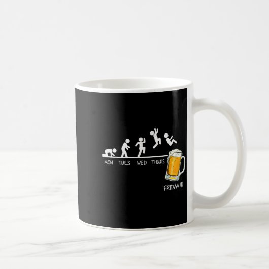 Grappige Stickman Springende Bier Dagen Van De Wee Koffiemok (Rechts)