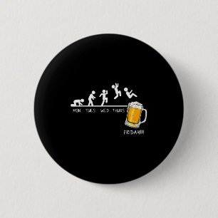Grappige Stickman Springende Bier Dagen Van De Wee Ronde Button 5,7 Cm