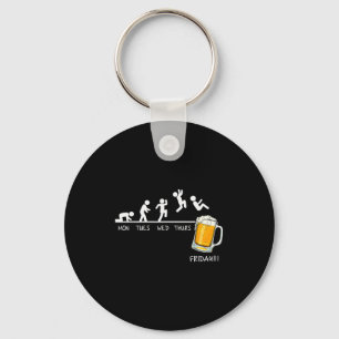Grappige Stickman Springende Bier Dagen Van De Wee Sleutelhanger