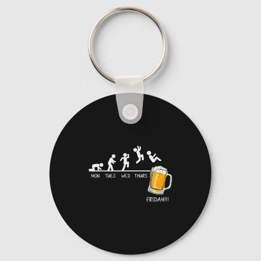 Grappige Stickman Springende Bier Dagen Van De Wee Sleutelhanger (Voorkant)