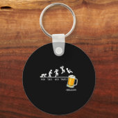 Grappige Stickman Springende Bier Dagen Van De Wee Sleutelhanger (Voorkant)