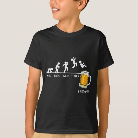 Grappige Stickman Springende Bier Dagen Van De Wee T-shirt (Voorkant)