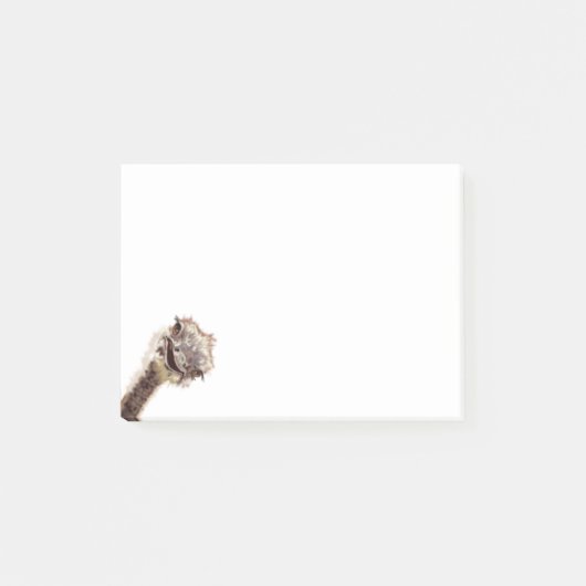 Grappige Sticky Notes met Happy Playful Struisvoge (Voorkant)
