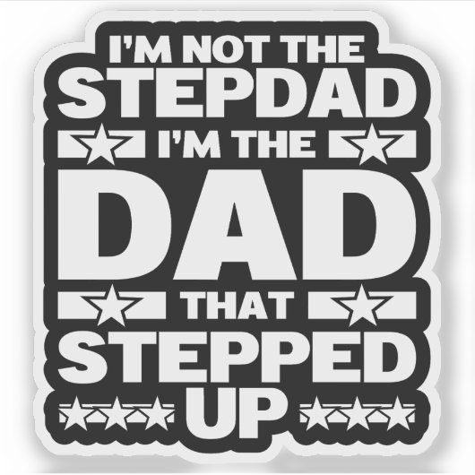 Grappige stiefvader papa die de bonus papa overtro sticker (Voorkant)