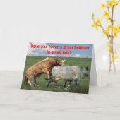 Grappige stier die een Koe Wenskaart monteert Kaart (Gele Bloem)