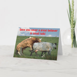 Grappige stier die een Koe Wenskaart monteert Kaart