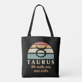 Grappige Stier Dierenriem Regels Tote Bag (Achterkant)
