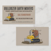 Grappige stier rijden bulldozer bouw bedrijf visitekaartje (Voorkant / Achterkant)