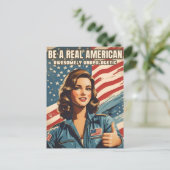 Grappige  stijl Amerikaanse USA Patriottische Humo Briefkaart (Staand voorkant)