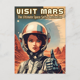 Grappige  stijl Bezoek Mars Tourism Humor Briefkaart