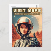 Grappige stijl Bezoek Mars Tourism Humor Briefkaart (Voorkant / Achterkant)