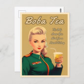 Grappige  stijl Boba Tea Retro Humor Briefkaart (Voorkant / Achterkant)
