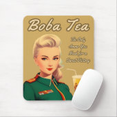 Grappige stijl Boba Tea Retro Humor Muismat (Met muis)