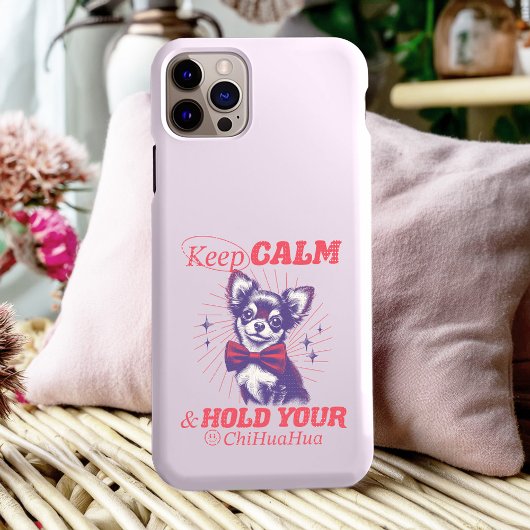 Grappige  Stijl Chihuahua met Roze Bowtie Case-Mate iPhone Case