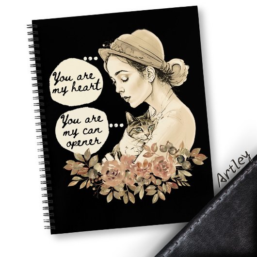 Grappige  stijl geïllustreerde kattenliefhebber notitieboek