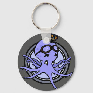 GRAPPIGE STIJL OCTOPUS PILOOT ROND SLEUTELHANGER