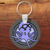 GRAPPIGE  STIJL OCTOPUS PILOOT ROND SLEUTELHANGER (Voorkant)