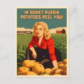 Grappige Stijl Sovjet-USSR Aardappel Humor Briefkaart (Voorkant)