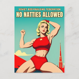 Grappige  Stijl Sovjet USSR Gym Spier Humor Briefkaart