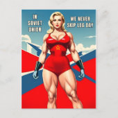Grappige  Stijl Sovjet USSR Gym Spier Humor Briefkaart (Voorkant)